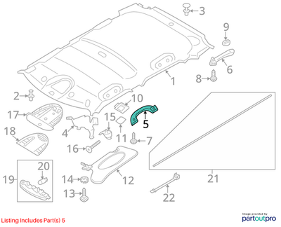 2010-2012 Mini Cooper Front Grab Handle USED OEM 51167266530