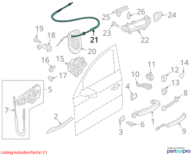 Audi 2009-2017 Q5 Door Latch Cable 8R0837085C