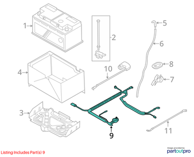 2012 Mini Cooper Positive Battery Lead / Cable Used OEM 12427627853