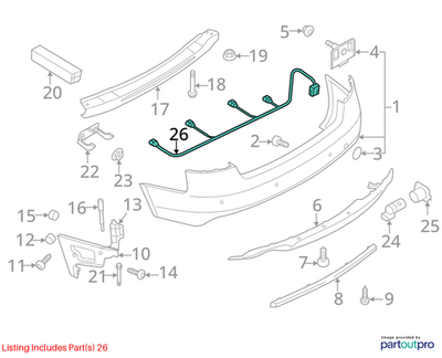 Audi 09-12 A4 Parking Aid System Wiring Harness 8K0971104E