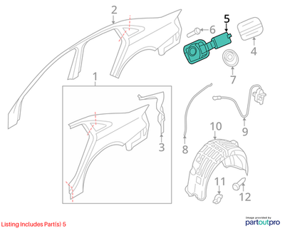 Audi 2009-2016 Audi A4 Fuel Filler Housing 8K0809999A