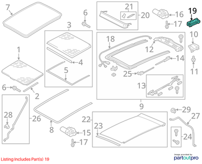 Volkswagen 2011-2017 Touareg Sunroof Control Module 7P6959107C