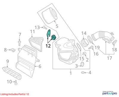 2010–2012 AUDI A4 A5 Q5 AIR FILTER HOUSING PEG BRACKET USED OEM 8K0133426A