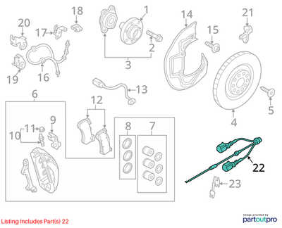 Audi 2012-2018 A6 Abs Wheel Speed Sensor Wiring Harness 4G0972251E