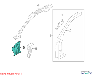 2012 Audi A4 Hinge-Pillar Reinforcement Plate Used OEM 8K0802126C
