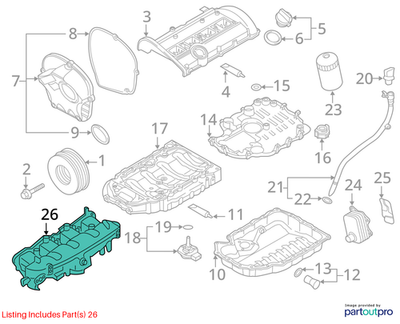 2013 Audi Q5 Engine Intake Manifold Used OEM 06H133201AR