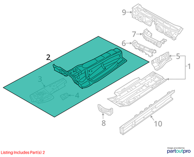 2014 Audi A6 Floor Pan Center Section OEM 4G0802353TA