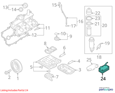 Audi Engine Oil Cooler 06E117021L