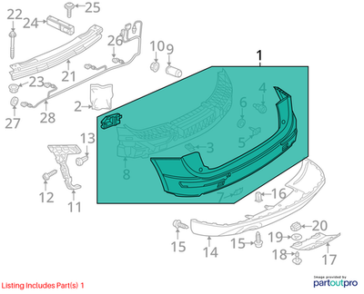 2012 Audi Q5 Rear Bumper Cover Used OEM 8R0807303GRU