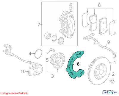 2018 Cadillac CTS Front Left Brake Dust Shield Used OEM 22802367