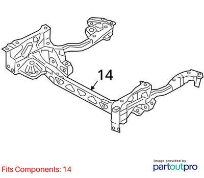 2012 Audi A8 Quattro Support Frame Used OEM 4H0399315AE