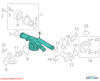 Volkswagen Engine Coolant Thermostat Housing 03H121117A