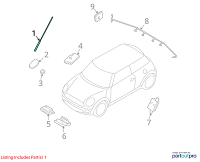 2007–2015 Mini Cooper Antenna Mast OEM 65203453893