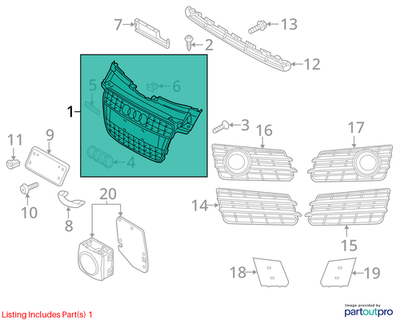 Audi 2016-2018 Audi A7 Grille Lower 4G8853651A1RR