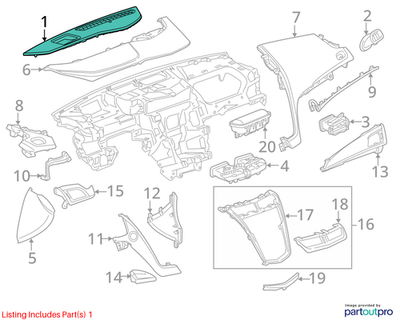 2018 Cadillac CTS Right Side Instrument Panel Extension Trim Used OEM 23282316