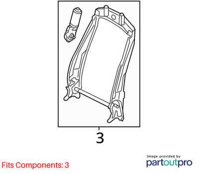2011–2018 VW Jetta Front Seat Back Frame Used OEM 5C6881046D