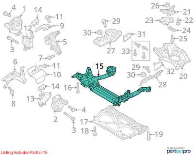 2012-2018 Audi A6 Suspension Subframe Used OEM 4G0399315L