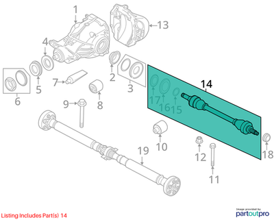 2011–2016 BMW 520i Transmission Output Shaft Left USED OEM 33207581021