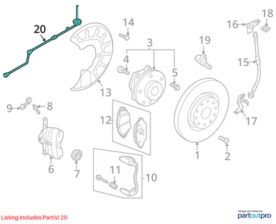 Volkswagen 97-22 Volkswagen Jetta Abs Wheel Speed Sensor Harness 561927903A