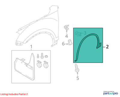 Volkswagen 2011-2017 Touareg Wheel Arch Molding 7P6853717FGRU