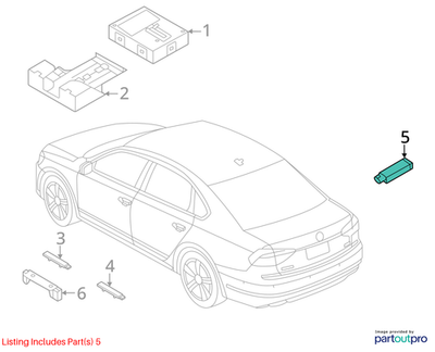 2011–2018 VW Jetta Keyless Entry Antenna Used OEM 5K0962131