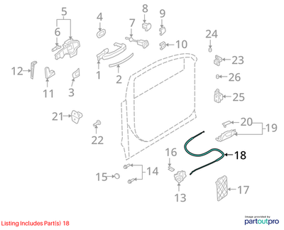 Audi 2007-2015 Q7 Door Latch Cable 4L0837085B