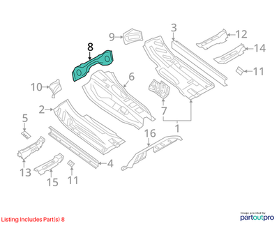 2012 Audi A4 Front Floor Crossmember Used OEM 8K0805273A