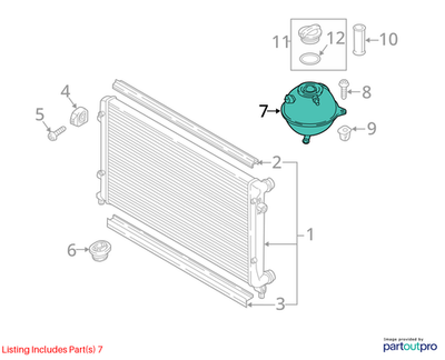 Volkswagen 2006-2010 Passat Engine Coolant Reservoir 1K0121407F