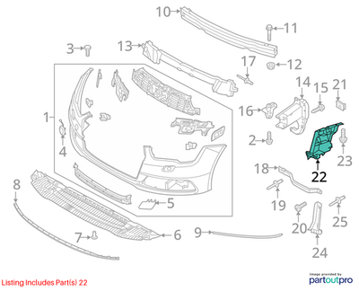 Audi 2016-2018 Audi A7 Bumper Guide 4G8807283C