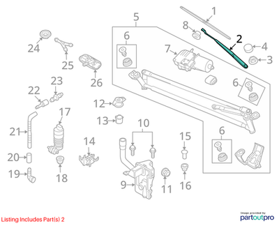 Volkswagen 2009-2018 Volkswagen Tiguan Wiper Arm 5N1955409