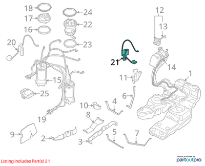 Audi 2007-2015 Q7 Fuel Sender And Hanger Assembly 7L8919673