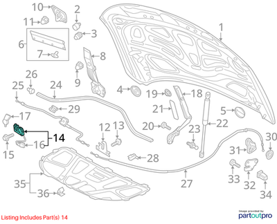 Audi 2012-2018 Audi A6 Hood Latch 4G0823509D