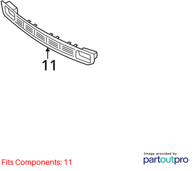 2012 Mini Cooper Countryman Lower Center Bumper Grille Used OEM 51119802061