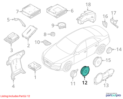 2012–2018 Audi A6 / A7 Front Door Bass Speaker Used OEM 4G2035415