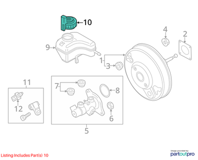 2011–2015 VW Jetta Brake Master Cylinder Reservoir Cap Used OEM 1K1611349D