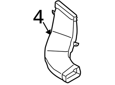 2004-2006 Volkswagen Phaeton LH Lower Console Air Duct 3D0819805