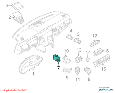 2013 BMW 520i Hazard / Central Lock Switch Used OEM 61319161896
