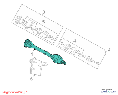 Audi 2012-2015 Audi A6 Cv Axle Assembly 4G0407271D