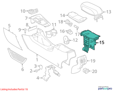 Jeep 2014-2018 Cherokee Floor Console Bin 5SF41DX9AA