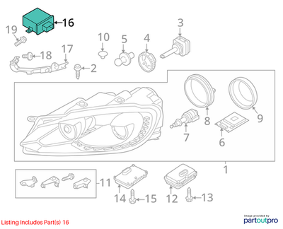Volkswagen 2010-2014 Passat Headlight Control Module 5M0907357C