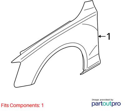 2010-2012 AUDI A4 RIGHT FRONT WING FENDER USED OEM 8K0821106A