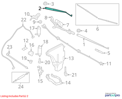 2011–2016 BMW 520i Front Driver Side Wiper Arm USED OEM 61617182459
