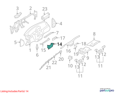 Mercedes-Benz Instrument Panel Center Support 2216800834