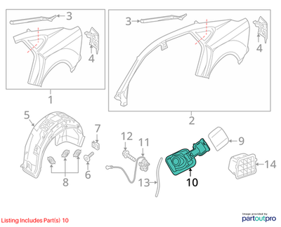 Audi 2016-2017 Audi A7 Fuel Door Hinge 4G8809906H