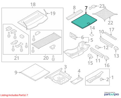 Audi 09-17 Q5 Floor Storage Compartment Lid 8R0861531J87A