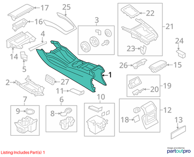 Audi Q5 Center Console 2.0L TFSI Automatic 8R1863241B1DH
