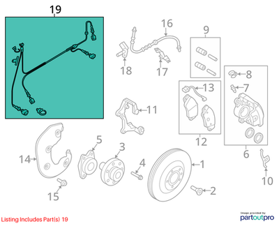 Audi A4 TFSI Abs Wheel Speed Sensor Wiring Harness 8K0972251C