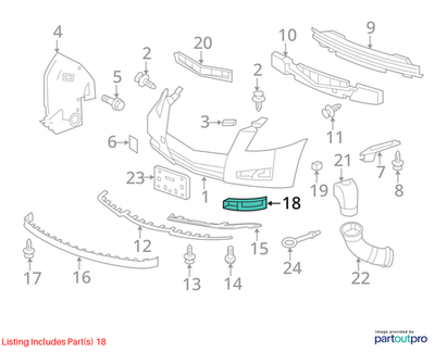 Cadillac 2008-2015 CTS Front Fog Lamp Bezel 15904574