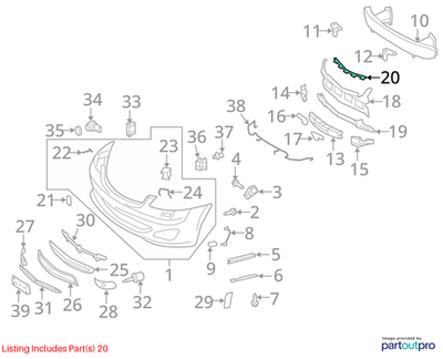 Mercedes-Benz 07-09 S550 Front Bumper Support 2218850036