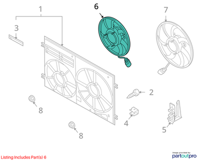 Volkswagen 2005-2018 Passat Engine Cooling Fan Motor 1K0959455ET